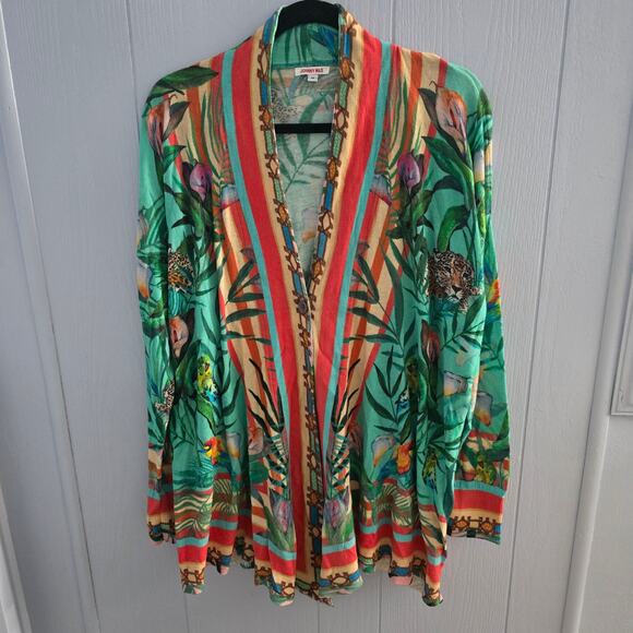 Johnny Was Tropical Print Cardigan Size M – Boho, Junglecore, Artsy - Picture 1 of 8
